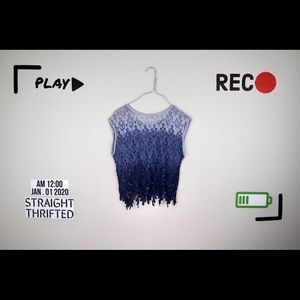 Vintage Blue ombré crop top S